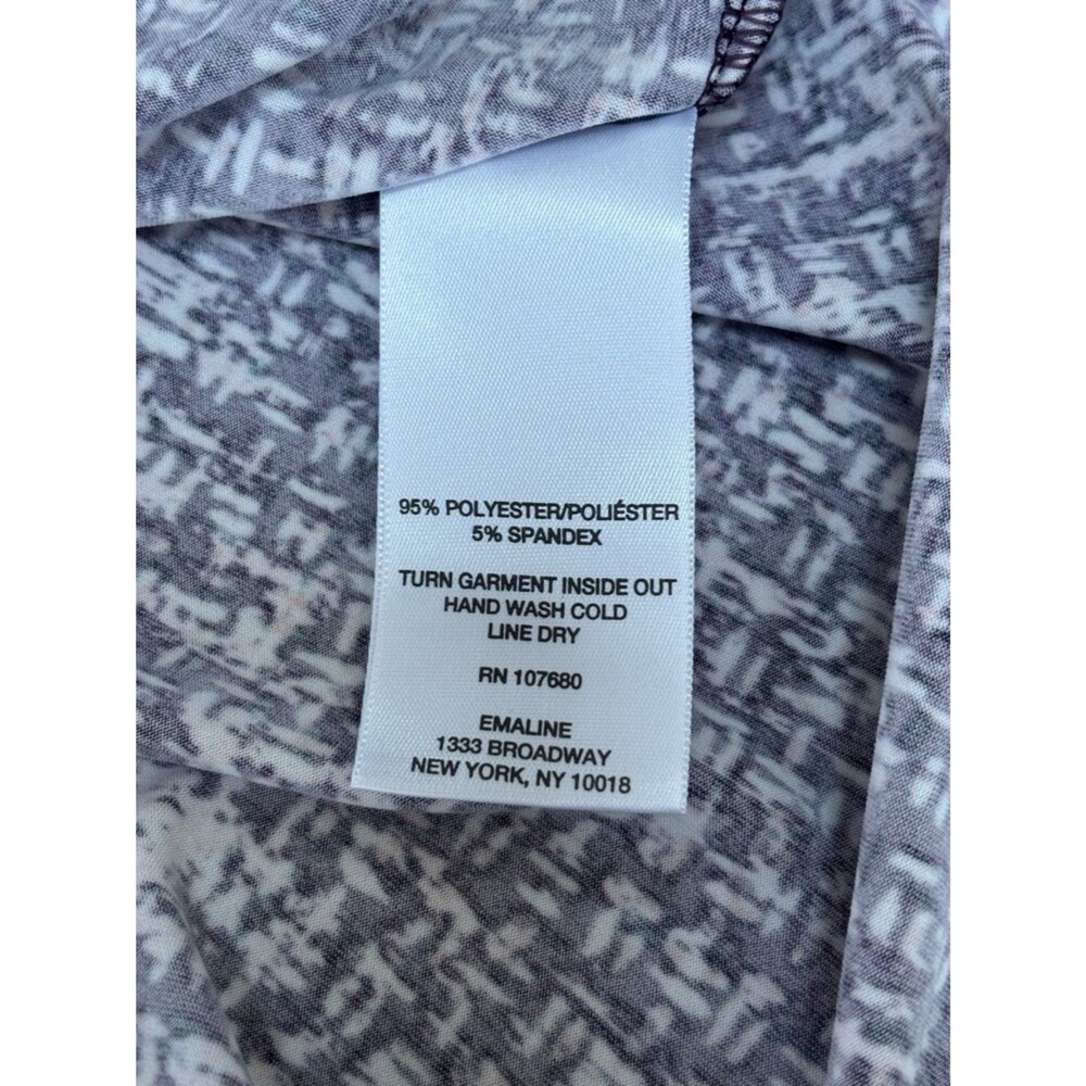 Emaline NWOT Plum/Purple Patterned Scoop-Neck 3/4 Sleeve Women’s M Top - Picture 6 of 7